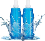 AFQLED 2 Pack Collapsible Water Bottle 500ml for Running and Hiking